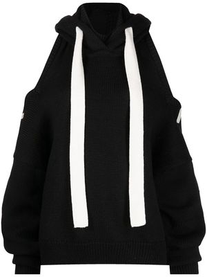 Monse halter-knit hoodie - Black