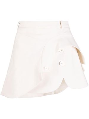 Monse high-waisted asymmetric layered skirt - White