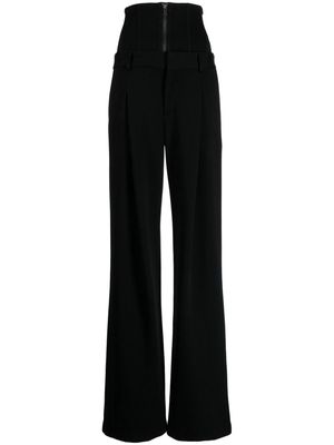 Monse high-waisted flared cotton trousers - Black