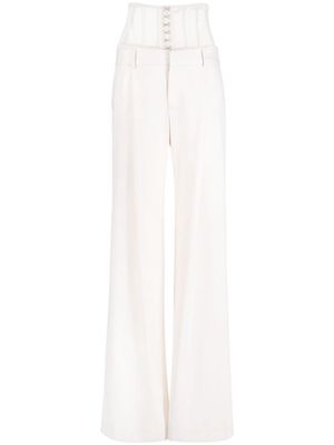 Monse high-waisted flared trousers - White