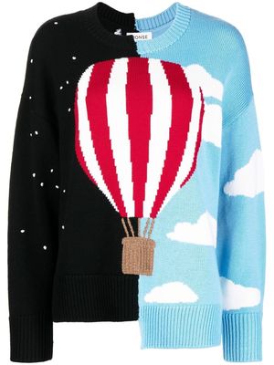 Monse intarsia-knit merino wool jumper - Black