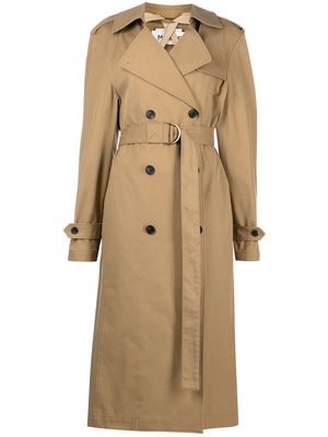 Monse lace-up detail trench coat - Brown