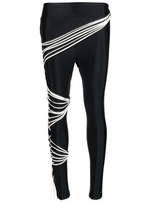 Monse laced asymmetric leggings - Black