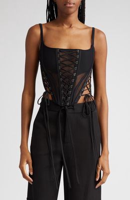 MONSE Laced Bustier Top in Black