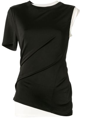 Monse layered single sleeve T-shirt - Black