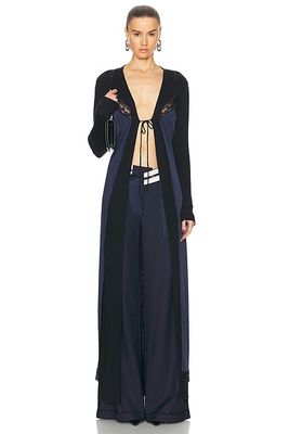 Monse Lingerie Detail Maxi Cardigan in Navy