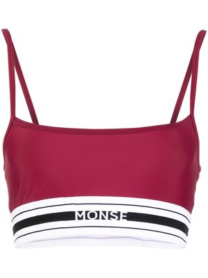 Monse logo band sports bra - Red