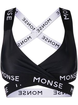 Monse logo crossover-strap sports bra - Black