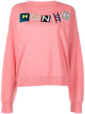 Monse logo-patch wool jumper - Pink