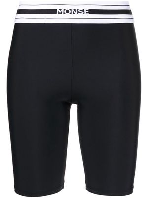 Monse logo-waist cycling shorts - Black