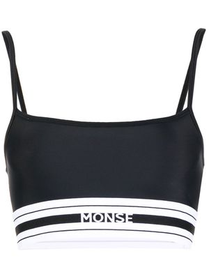 Monse logo-waist sports bra - Black