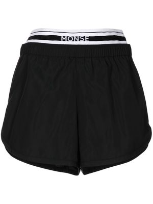 Monse logo-waist track shorts - Black