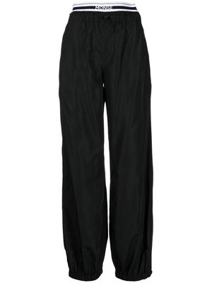 Monse logo waistband parachute trousers - Black