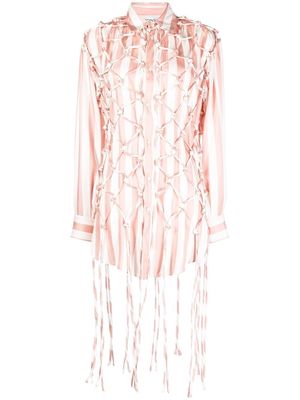 Monse macramé-layer shirt dress - Pink