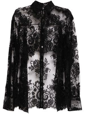 Monse open-back lace blouse - Black