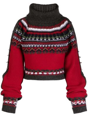 Monse patterned-intarsia knit jumper - Red