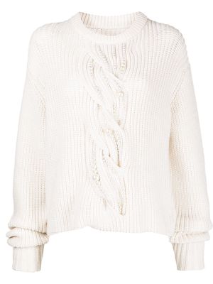 Monse pearl-embellished wool jumper - White