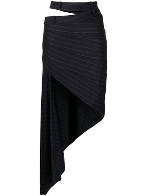 Monse pinstriped asymmetric pencil skirt - Black