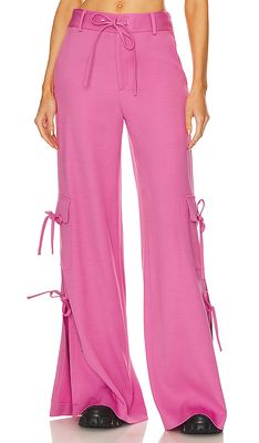 Monse Side Slit Cargo Pants With Chain in Pink