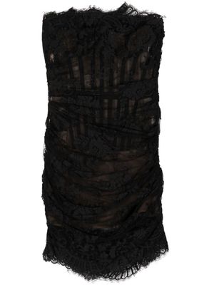 Monse strapless lace mini dress - Black