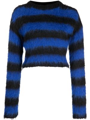 Monse stripe-print cropped jumper - Black