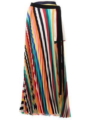 Monse stripe-print pleated skirt - Multicolour