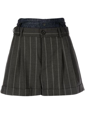 Monse stripe-print tailored shorts - Grey