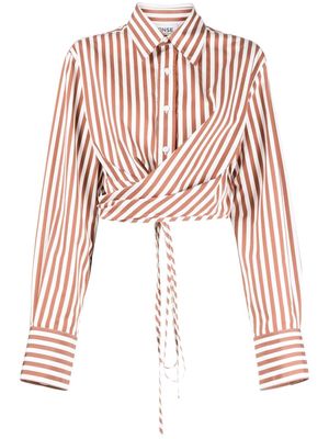 Monse striped cropped shirt - Brown