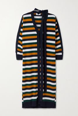 Monse - Striped Merino Wool Cardigan - Orange