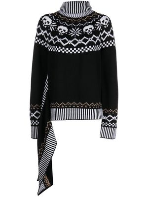 Monse wool intarsia-knit roll-neck jumper - Black