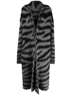 Monse zebra-print long cardigan - Grey