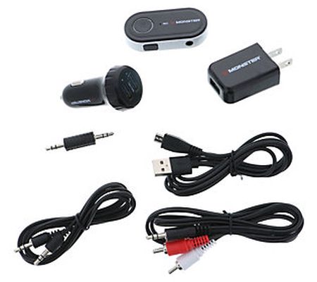 Monster 7-Piece Home or Car Bluetooth Audio Rec eiver Kit
