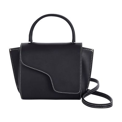 Montalcino Contrast Stitch Leather Mini handbag