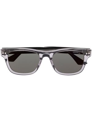 Montblanc engraved logo square-frame sunglasses - Grey
