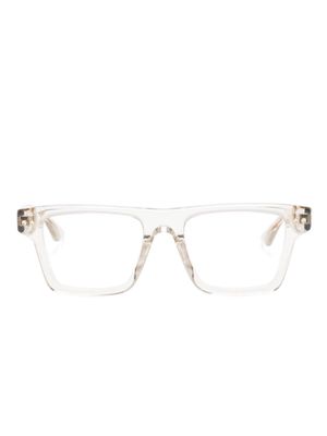 Montblanc engraved rectangle-frame glasses - Neutrals