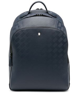 Montblanc logo-plaque leather backpack - Blue