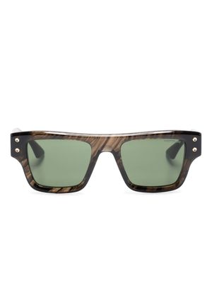 Montblanc logo-plaque rectangle-frame sunglasses - Brown