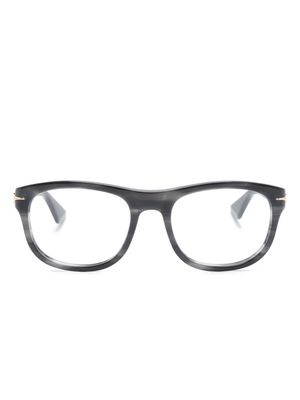 Montblanc logo-print rectangle-frame glasses - Black