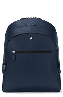 Montblanc Medium Sartorial Leather Backpack in Ink Blue