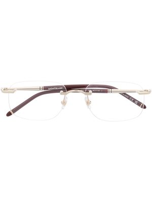 Montblanc rimless rectangle-lens glasses - Gold
