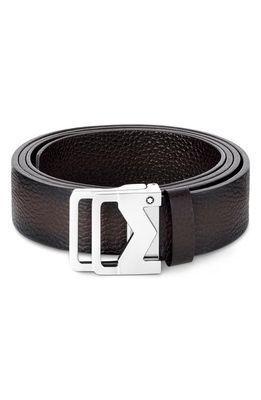 Montblanc Sfumato Logo Buckle Leather Belt in Brown