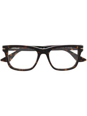 Montblanc tortoiseshell square-frame glasses - Brown