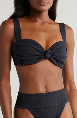 MONTCE Hayden Rib Bikini Top in Black Rib