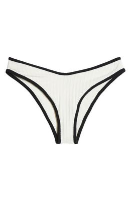 MONTCE Lulu Bikini Bottoms in Cream Terry Rib Black Binded