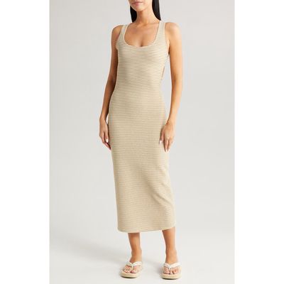 MONTCE Mickie Neutral Stripe Cover-Up Dress 