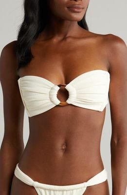 MONTCE Tori Bandeau Bikini Top in Cream Rib