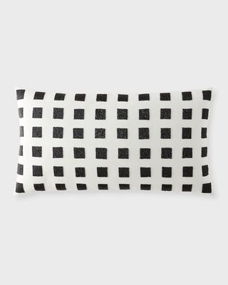 Monte Beaded Squares Decorative Pillow, 14" x 24"