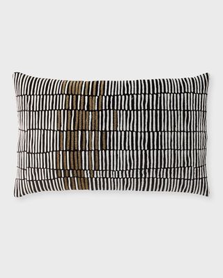 Monte Geo Lines Beaded Decorative Pillow, 18" x 30"