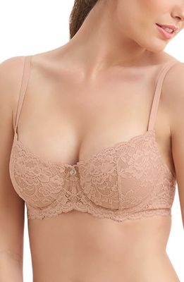 Montelle Intimates Flirt Lace Underwire Demi Bra in Sand 