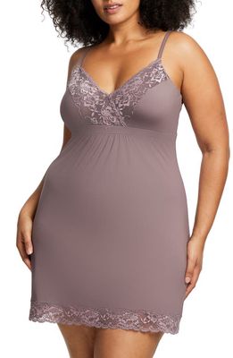 Montelle Intimates Lace Bust Support Chemise in Almond Spice/Pink Pearl